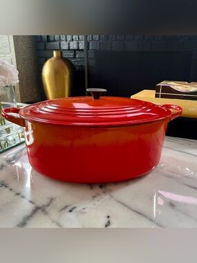 Vintage Le Creuset Oval Dutch Oven | Size G 6.75 Qt | Flame
